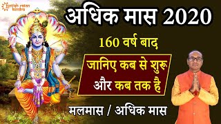 Adhikmas 2020 Dates | अधिक मास 2020 कब से कब तक है | मलमास 2020 | Purushottam Maas Date