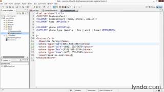 36 Exercise Declaring a DTD for our BusinessCard XML file