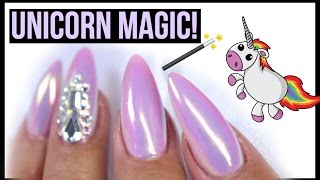 🦄UNICORN OPAL MIRROR CHROME! | MOTHER OF PEARL/OPAL NAILS | LAMP REVIEW🦄