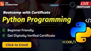 Bootcamp with Certificate Python Programming (Lec 1)