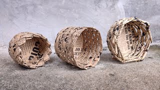 3 BEAUTIFUL BASKETS FROM GIFT WRAPPER | Paper Recycling Ideas