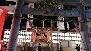 @２０２３年１２月３１日@初詣の準備が進む國栄稲荷神社@境内の様子@23:05