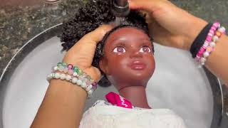 Bella’s Wash Day | Washing your #BlackDoll ’s Natural Curly Hair #BeautifulCurlyMe #naturalhair