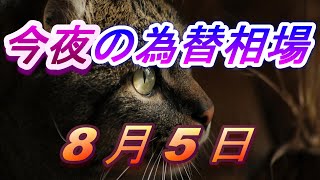 【FX】今夜のドル、円、ユーロ、ポンド、豪ドルの為替相場の予想をチャートから解説。8月5日