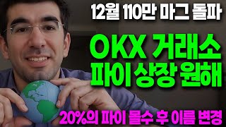 파이코인- OKX 거래소 파이 상장 원하나 / 20%의 파이 몰수 ( 페널티 ) 후 이름 변경 조건 /  12월 마이그레이션 110만 돌파 / 파이 코어팀 공지