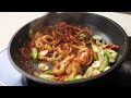 spicy stir fried octopus. tips for not generating water just follow me