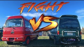 Honda ACTY Fire Van Vs. The Subaru Sambar Dias Van Walk Around Let's Compare!