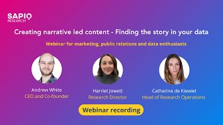 Webinar on Creating narrative led content - Finding the story in your data