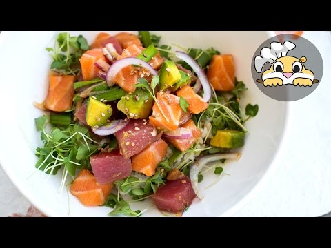 Easy Poke in 5 minutes: Poke Recipe with Tuna and Salmon (하와이 요리) Easy Poke in 5 minutes: Poke Recipe with Tuna and Salmon (하와이 요리)