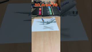 Drawing 3D Airplane Drawing for Kids #Shorts #3DdrawJG #drawing