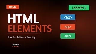HTML Elements - Lesson 1 | Block-level Elements, Inline Elements & Empty Elements