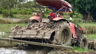 Plough The Field With Tractor| Plow The Rice Field| Tractor M6040SU| Tractor Video