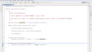 JAVA WHY CANT WE USE THIS KEYWORD IN A STATIC METHOD DEMO