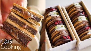 How to Make 3 Kinds of Ganache Sandwich Cookies | chocolate sandwich cookies Valentine's Day ASMR