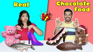 Real Vs Chocolate Food Eating Challenge | Hungry Birds
