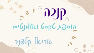 קנבה - הוספת טקסט ואלמנטים (חדש 2025)