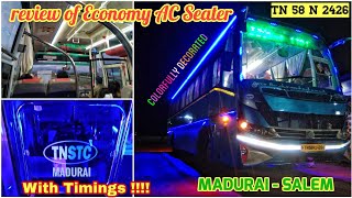 🚌 Economy Ac seater💺 | TNSTC MADURAI | Timings Added ⭕ | Review 😎| Colorfully decorated 😍🥰