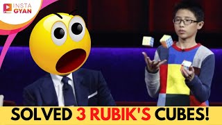 SOLVED 3 Rubik's cubes! - Guinness World Records #Shorts