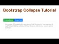 Bootstrap Collapse Tutorial | Using Bootstrap Framework