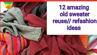 Easy old sweater no sew DIY/ old sweater reuse ideas/sweater hacks for winters/old sweater refashion