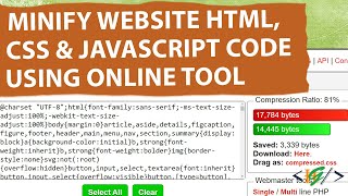 How to Minify Website Html, CSS & JavaScript Code using Online Tool | Compress Code