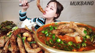 SUB) 2KG OF GOPCHANG (BEEF INTESTINES) STEW & GRILLED GOPCHANG REAL SOUND ASMR MUKBANG