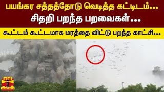 பயங்கர சத்தத்தோடு வெடித்த கட்டிடம்... சிதறி பறந்த பறவைகள்... | Noida