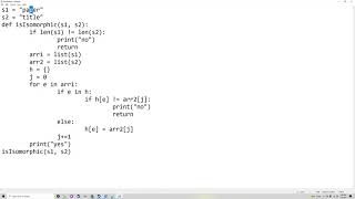 Find if two strings are isomorphic - Leetcode Python solution by Elrik