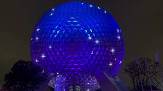 Epcot - Spaceship Earth Beacon of Light - Festival of the Arts Show - 1/27/2022 - 4k