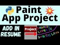 Paint App in Python | Python Project to add in Resume | Best Python Projects for Free