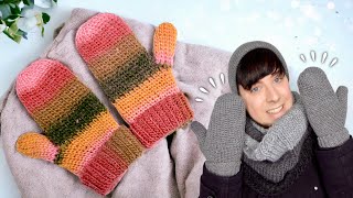 Einfache Fäustlinge in Strickoptik häkeln 🧶 | für alle Grössen anpassbar