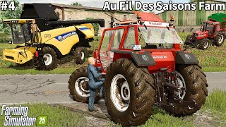 Harvesting with New Holland CH7.70 \u0026 Spreading Manure│Au Fil Des Saison│FS 25│Timelapse#4