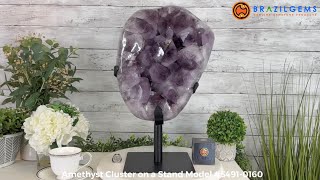 Model # 5491-0160 Amethyst Cluster on a Stand by BrazilGems.com 🏷 FOR SALE🛍🛒Shop Now