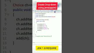 Create Dropdown using java (applet) #java #programming #softwaredeveloper #coder