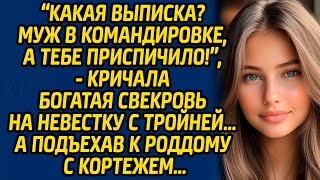 Какая выписка? Муж в командировке, а тебе приспичило!, - кричала богатая свекровь на невестку...