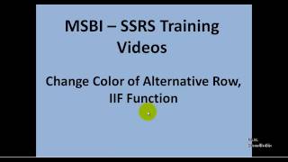 MSBI - SSRS - Change Color of Alternative Row, IIF Function