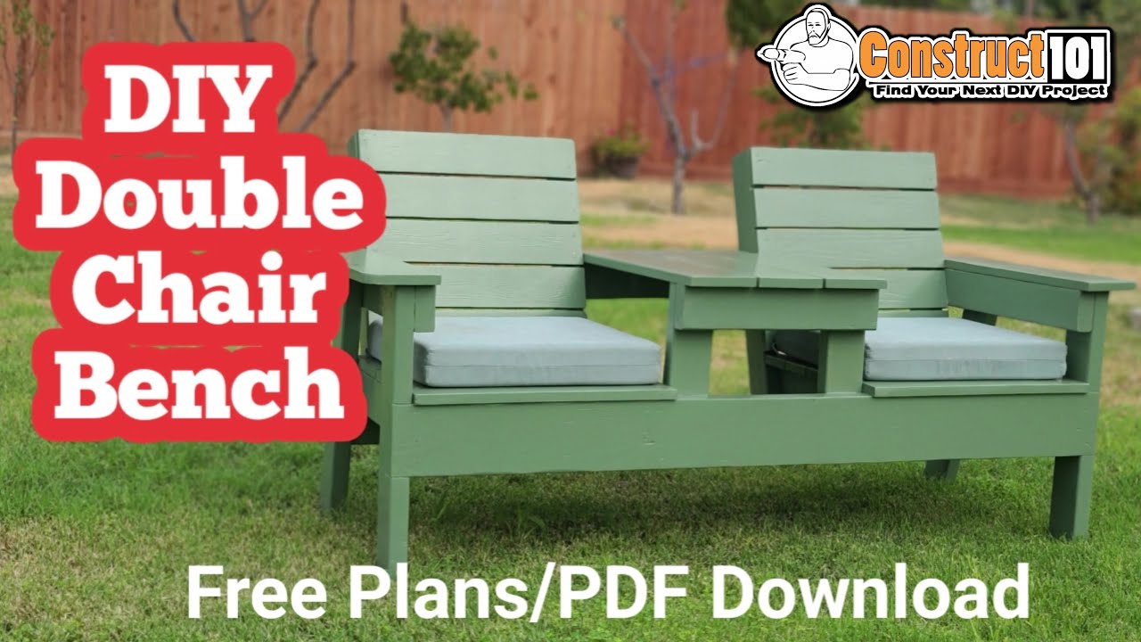 DIY Double Chair Bench With Table - YouTube