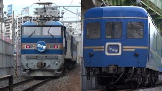 2カメラ 警笛を鳴らす推進運転の北斗星/Hokutosei Out of service/2015.01.24