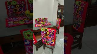 Crochet chair cover.  / কুশিকাটার চেয়ার কভার।  #shorts