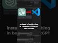 Stop using switching between chatgpt and vscode using this ai tool #code #ai #chatgpt #vscode