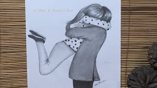 Valentines Day Drawing // How to draw a happy couple // Easy pencil sketch tutorial