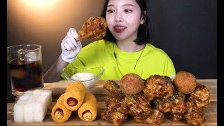 ENG SUB)Black olive chicken Mukbang ASMR Korean Eating Show