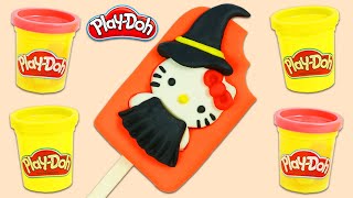 How to Make a Cute Play Doh Halloween Hello Kitty Popsicle | Fun & Easy DIY Play Dough Art!