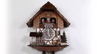 Kuckucksuhr Schwarzwalhaus Holzhacker | Cuckoo Clock Black Forest House Woodchopper | #64392