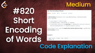 Short Encoding of Words | Live Coding with Explanation | Leetcode - 820