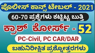 ಪೊಲೀಸ್ ಕಾನ್ಸ್ ಟೇಬಲ್ ಕ್ರಾಶ್ ಕೋರ್ಸ್ - 52 POLICE CONSTABLE CRASH COURSE - 52