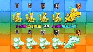 1-5阶电鳗香蕉 VS 1-5阶电能豌豆！两个无尽神器谁更强？