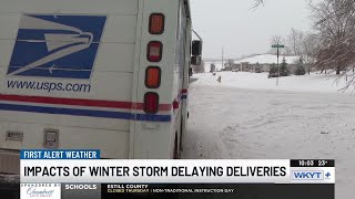 Impacts of winter storm delaying mail deliveries