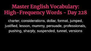 Master English Vocabulary: High-Frequency Words - Day 228