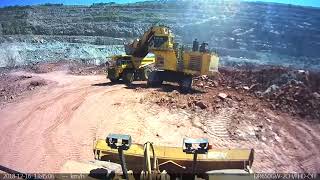 cat 834k wheel dozer clearing loading area